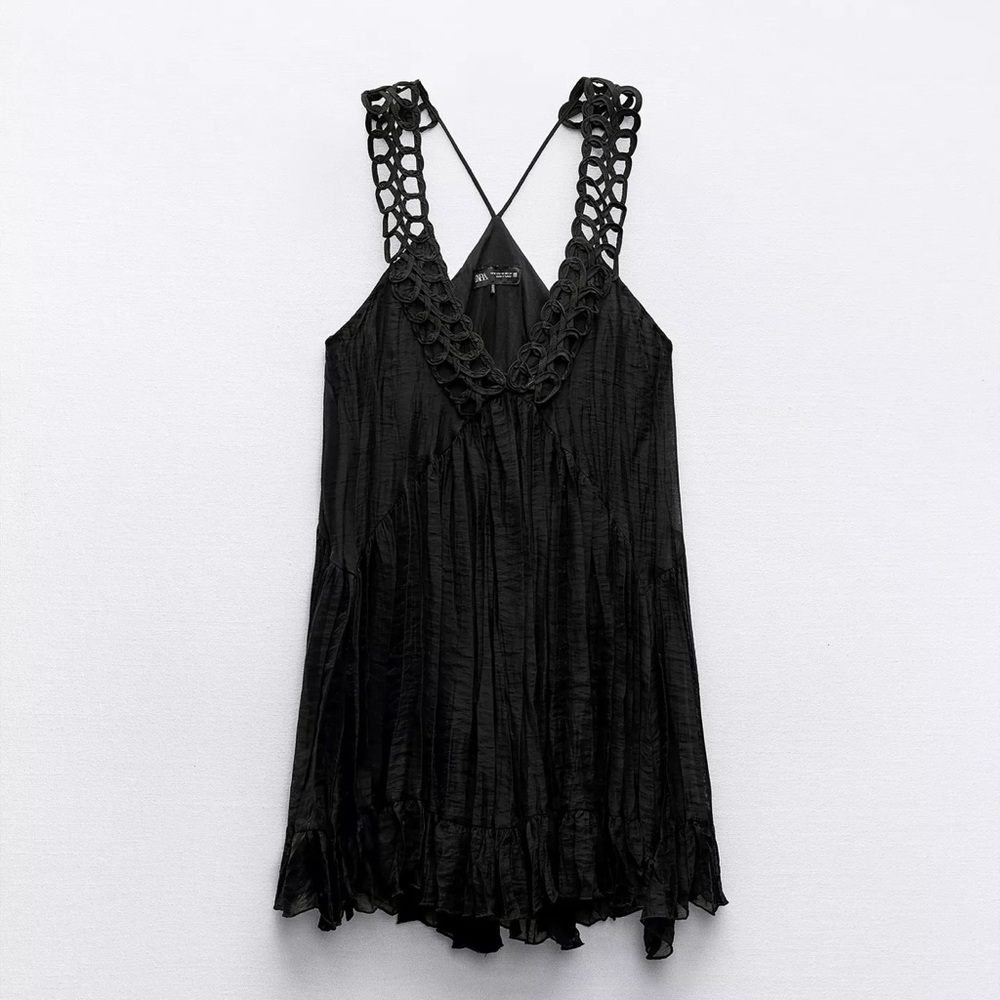 Zara Black Dress with Intricate Straps